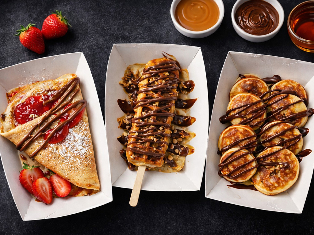 Traiteur sucré, stand à crèpes, gauffres et poffies (mini pancakes)